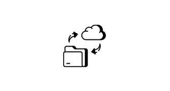 A file and a cloud with arrows pointing to each other to signify restoring