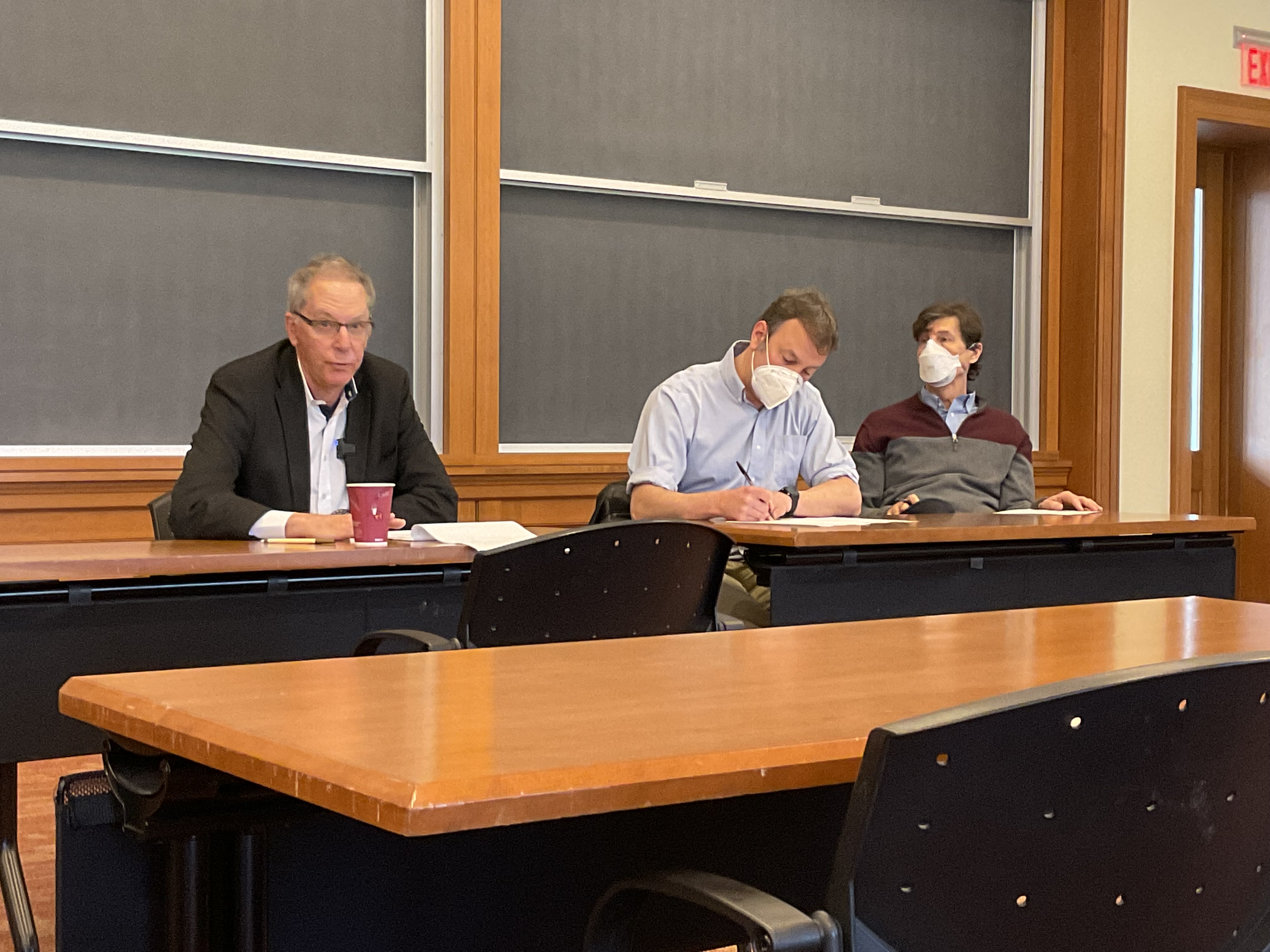 IN THE PHOTO (from left): Professors Alan Cafruny, Michael O’Sullivan and David WoolnerIN THE PHOTO (from left): Professors Alan Cafruny, Michael O’Sullivan and David Woolner