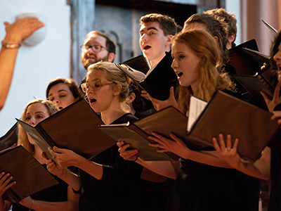 Photo of student singing