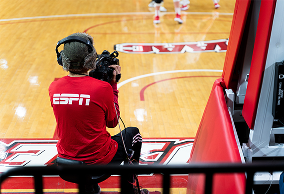 Image of Marist student filming for ESPN