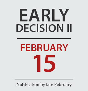 An image of Early Decision 2 | February 15 | Notification by late February