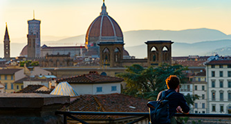 Student overlooking Florence