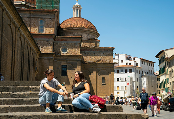 Two students discussing