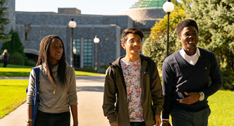 An image of international students on campus.