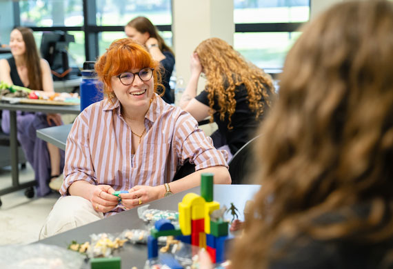 Image of Master of Social Work students speaking in a class for the ma in social work.