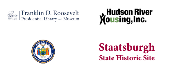 Logos of History internship locations: FDR Presidential Library & Museum, Hudson River Housing, New York State Assembly, Staatsburgh State Historic Site