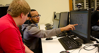 Photo of students at computers