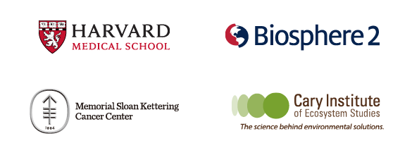 Logos of Biology internship locations: Harvard Medical School, Biosphere 2, Memorial Sloan Kettering Cancer Center, Cary Institute of Ecosystem Studies