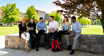 Photo of Marist students collaborating outdoors