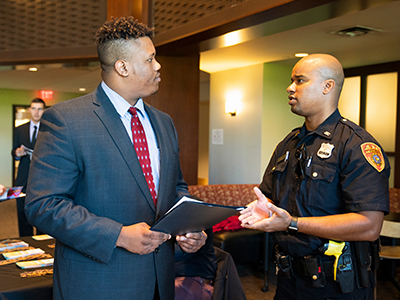 Photo of Criminal Justice student at job fair