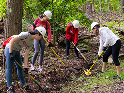 Photo of students volunteering