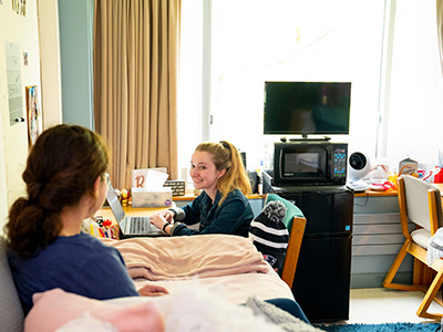 Photo of students in residence hall