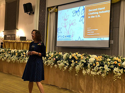 Prof. Elizabeth Purinton-Johnson gives her keynote presentation at the i-CoME Conference in Thailand