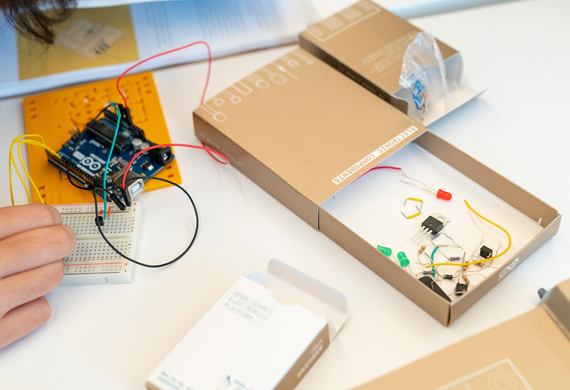 Image of computer hardware on a desk.