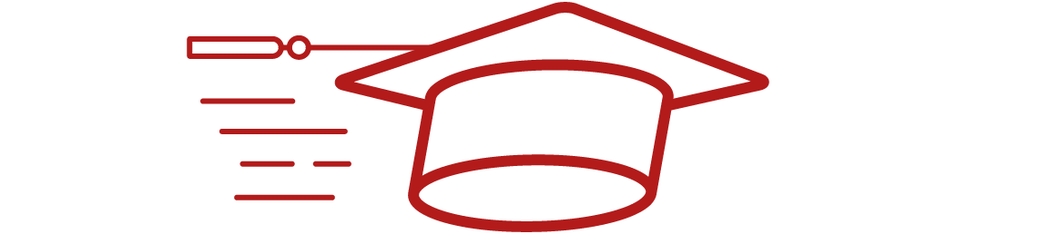 Image of a graduation cap representing accelerated degree offering for the Masters Business Administration.