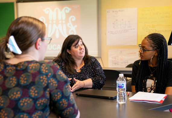 Image of Marist's MS in Education (msed) student with a young adult student.