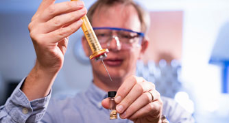 Image of a faculty member conducting research.