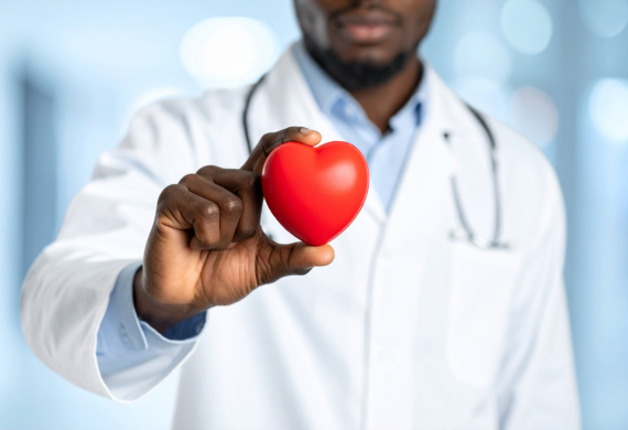 Marist University's stock image of a doctor holding a heart. 