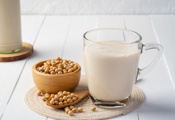 image of soy beans and soy milk