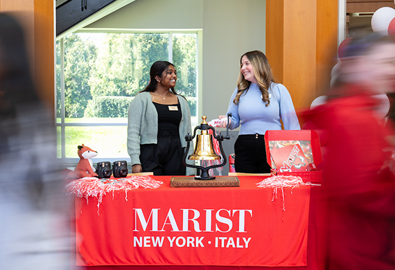 image of two students at a table that says 