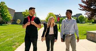 Students walking on campus
