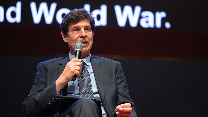 Dr. David Woolner at an FDR panel discussion in Washington D.C. Photo courtesy of the FDR Memorial Legacy Committee