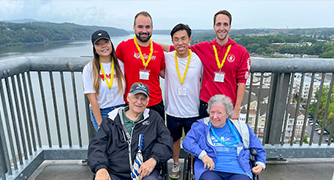 Image of Marist DPT students with clients on the Walkway.