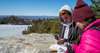 Image of Marist Environmental Science students in Minnewaska. 