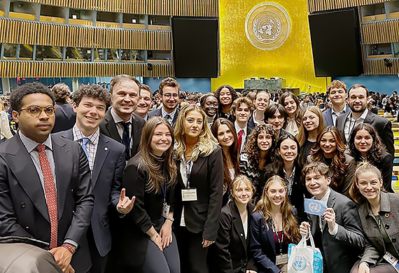 Image of Marist Model UN students with Dr. Juris Pupcenoks.
