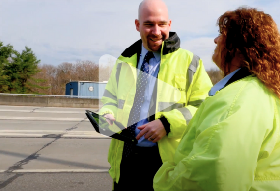 Image of Marist University's master of public administration graduation, Christopher Kelly, with coworker. 