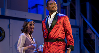 Photo of student performing in theatre production