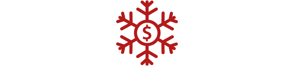 Image of a snowflake denoting frozen tuition.