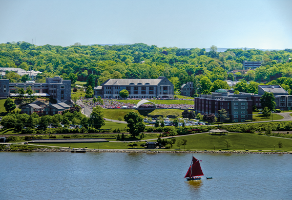 Image of the Hudson River on the Marist College campus