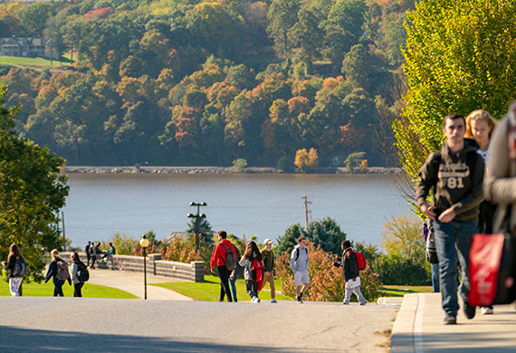 image of students walking Marist campus