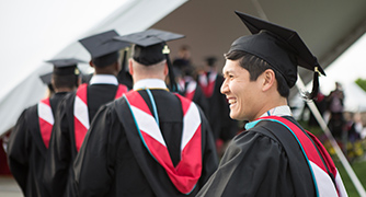 An image of students graduating. 