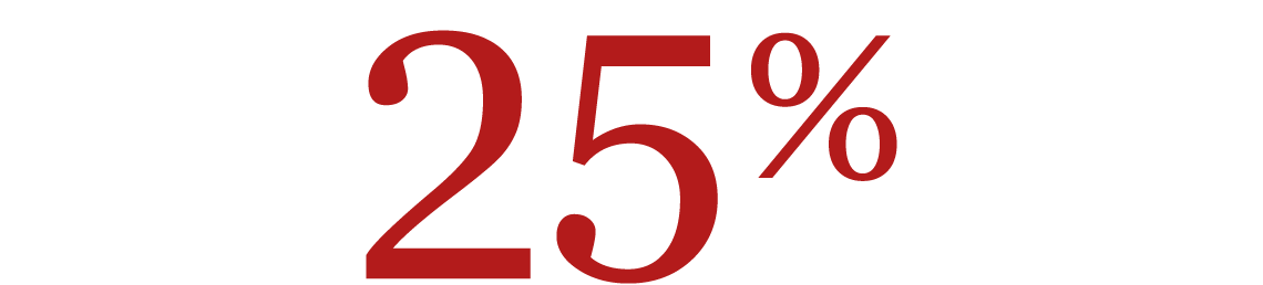 An image of 25 percent red icon