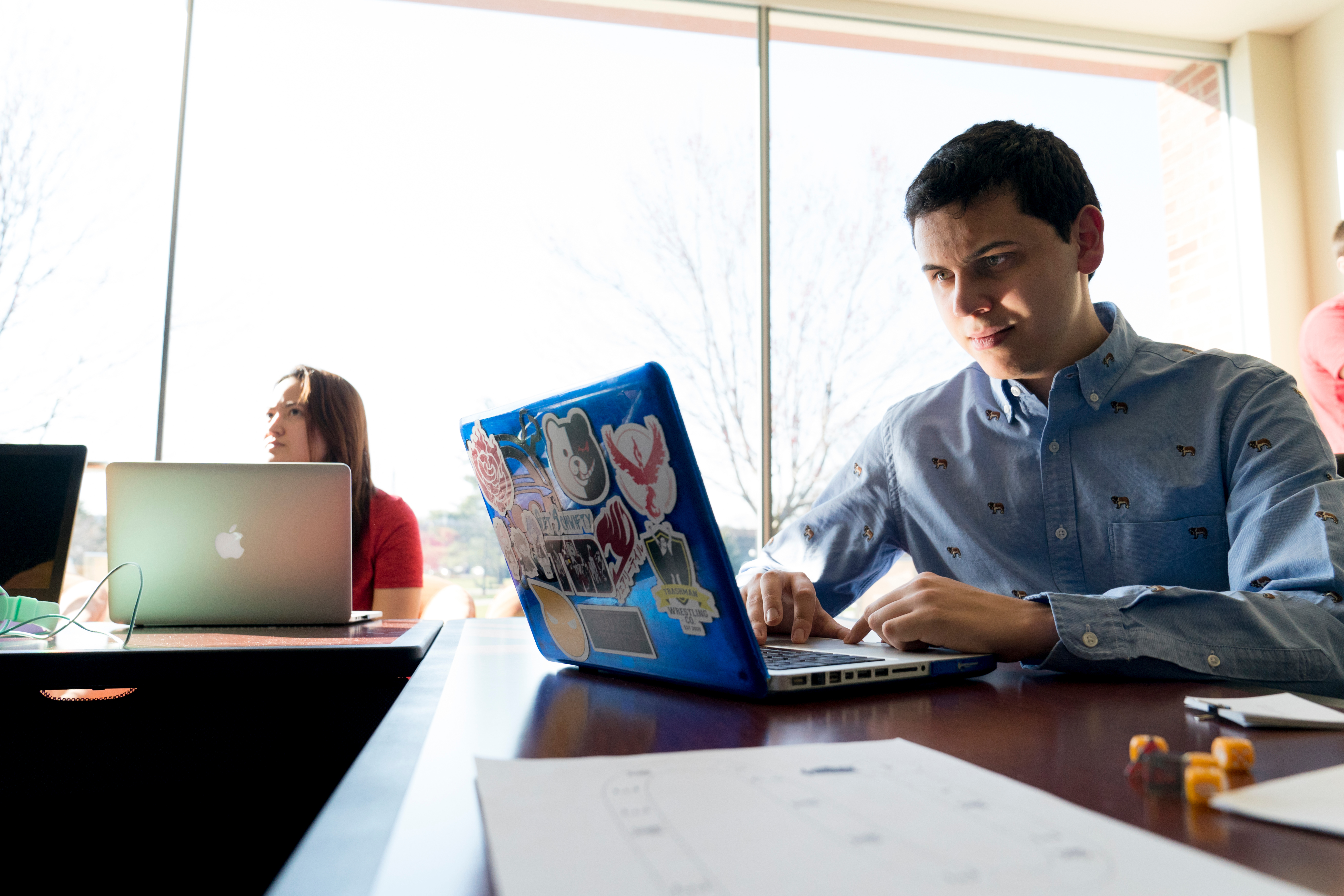 An image of a student on their laptop. 