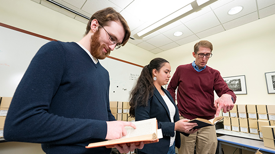 image of students and professor
