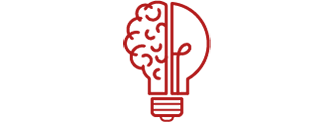 An image of a drawing of half a lightbulb and a brain 