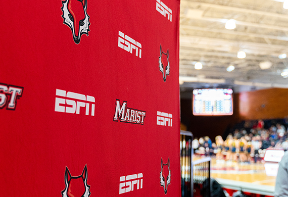 Image of Marist and ESPN step and repeat