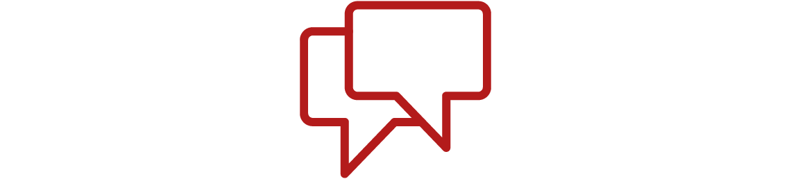 red icon of conversation bubbles