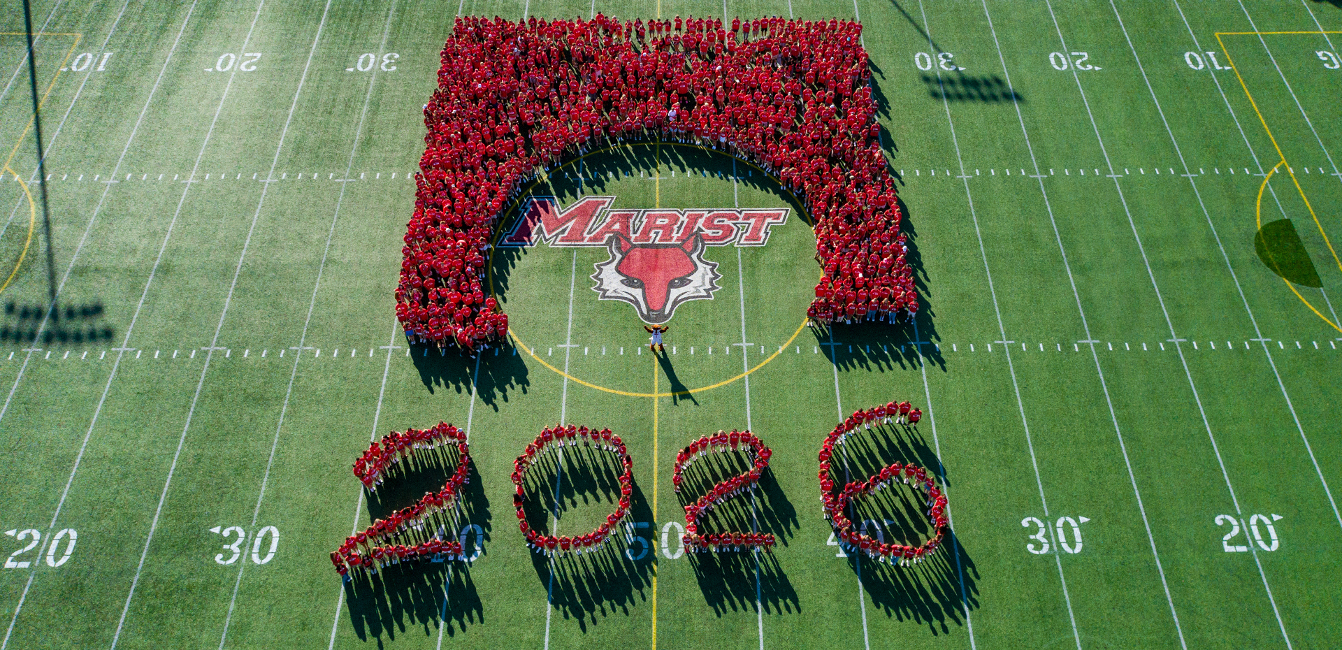 Image of Marist students spelling out 2026.