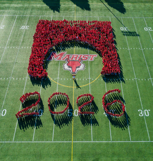 Image of Marist students spelling out 2026.