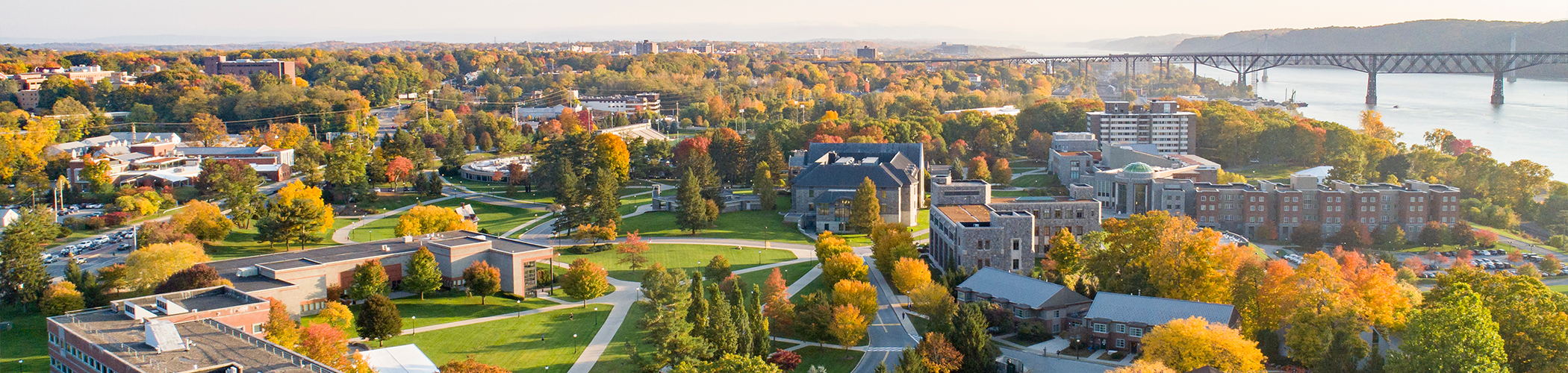 Aerial image of Marist University campus.