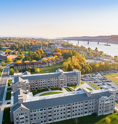 Aerial image of Marist University campus.