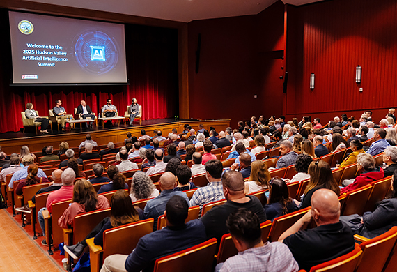 Image of Hudson Valley Artificial Intelligence Summit in the Nelly Goletti Theatre.