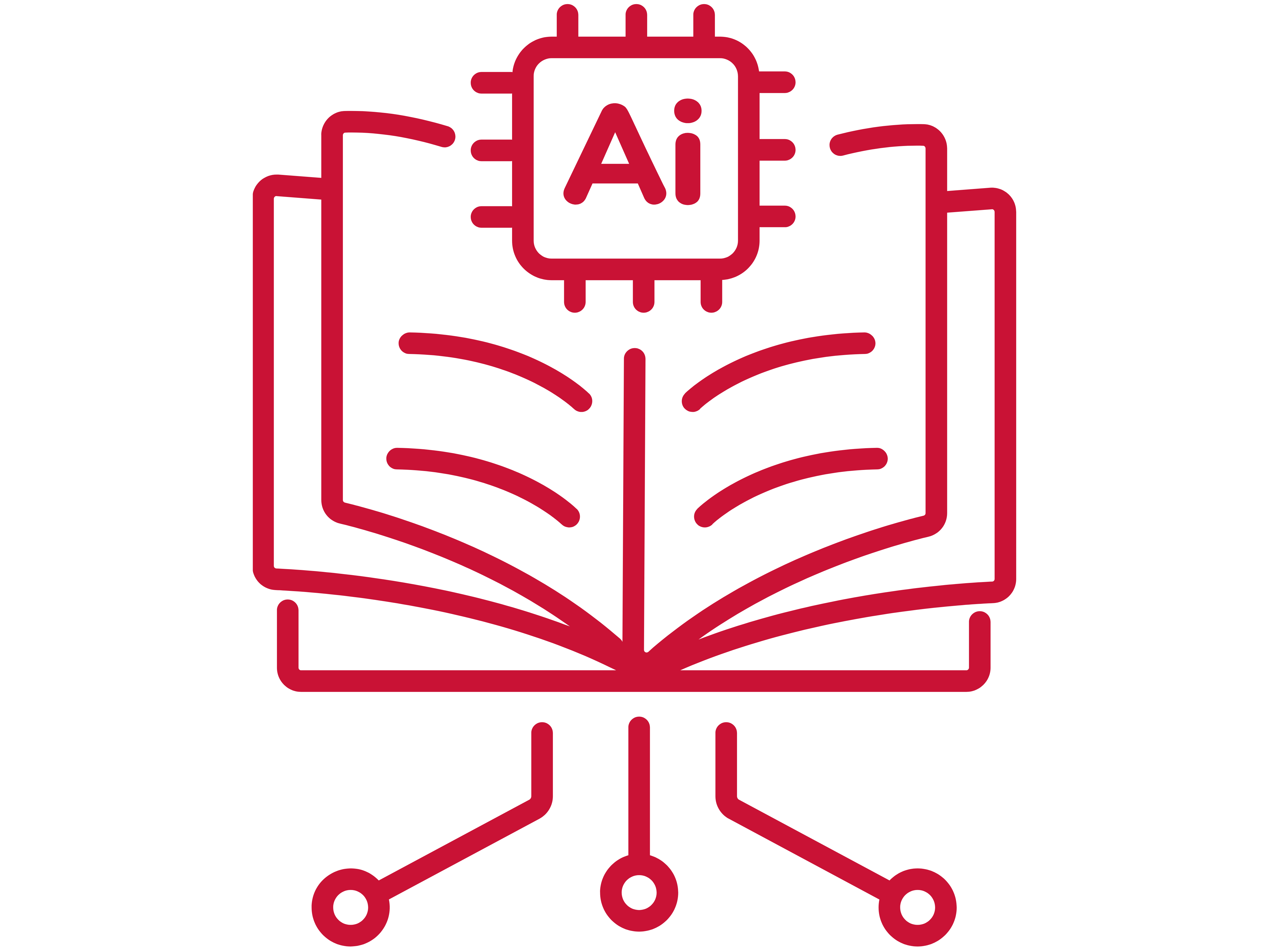 An icon displaying Open book with an AI chip and connected nodes, symbolizing AI-driven learning and knowledge sharing.