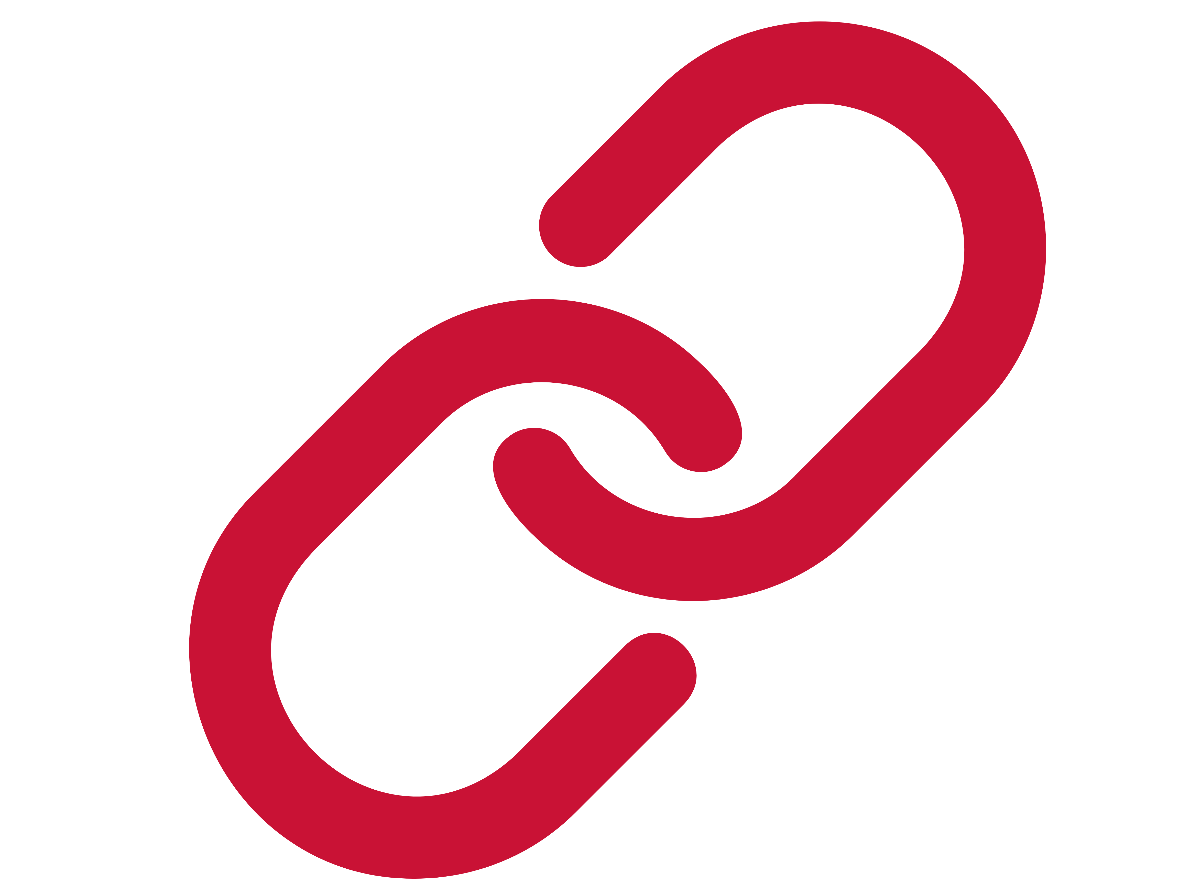 An outlined icon of a link chain in Marist Red.