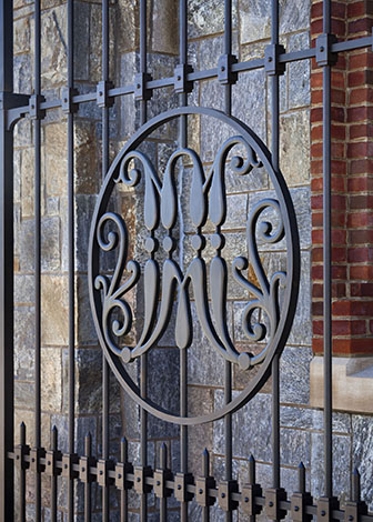 Image of detail on Marist College's Central Gate
