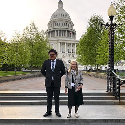 Matthew Badia ’21 and Associate Professor Zofia Gagnon in Washington, DC